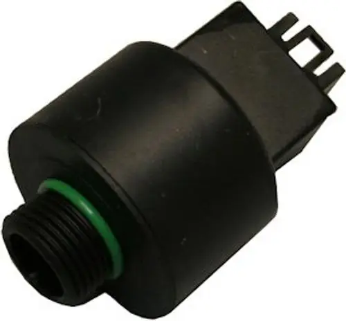 Schwarzer Druckmesser mit grüner Dichtung und elektrischem Anschluss. Produkt von Bosch, geeignet für Anwendungen, die Drucküberwachung erfordern.